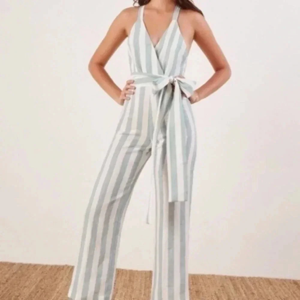 Reformation Dani Striped Jumpsuit NWOT B102